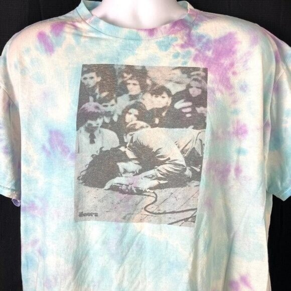 The Doors Jim Morrison Tie Dye Mens T-Shirt size XL + Hits Movie CDs + Button - Picture 6 of 14